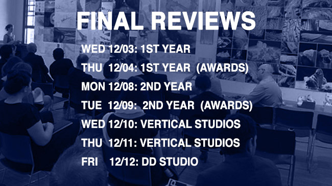 Fall Reviews Schedule : Rensselaer | Architecture